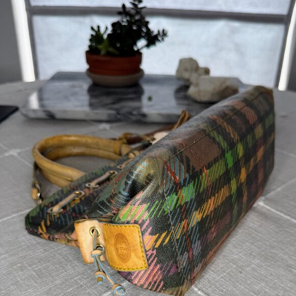 VINTAGE Dooney & Bourke Hand Bag Plaid Double Handle Purse Heart Limited Edition - Picture 12 of 17